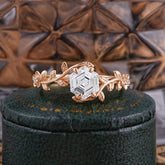 Nature-Inspired Vine-Wrapped 4-Prong Hexagon-Cut Lab Diamond Engagement Ring